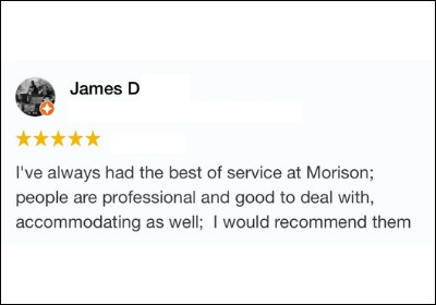 morison insurance 5 star google review st.catharines